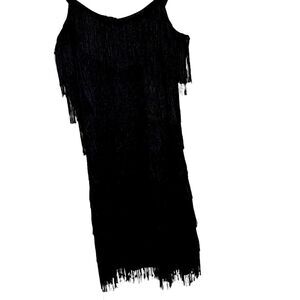 Dream girl black 1920s fringe flapper dress costume juniors large